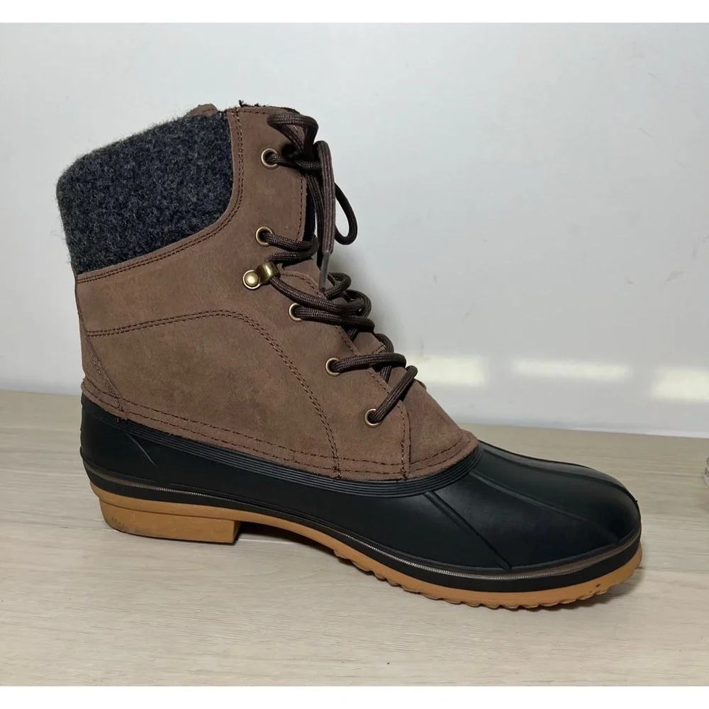 NORTHSIDE ELEMENTS Mens Lace Up Dark Brown Braedan Waterproof Boots Sz 13